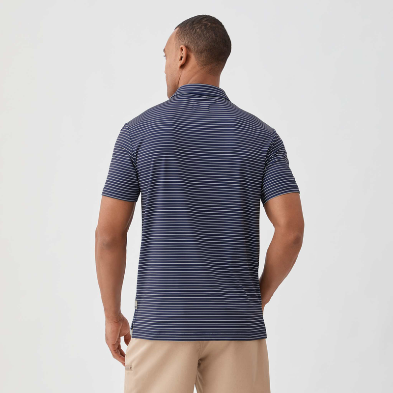 Gary Performance Polo - Navy Stripe