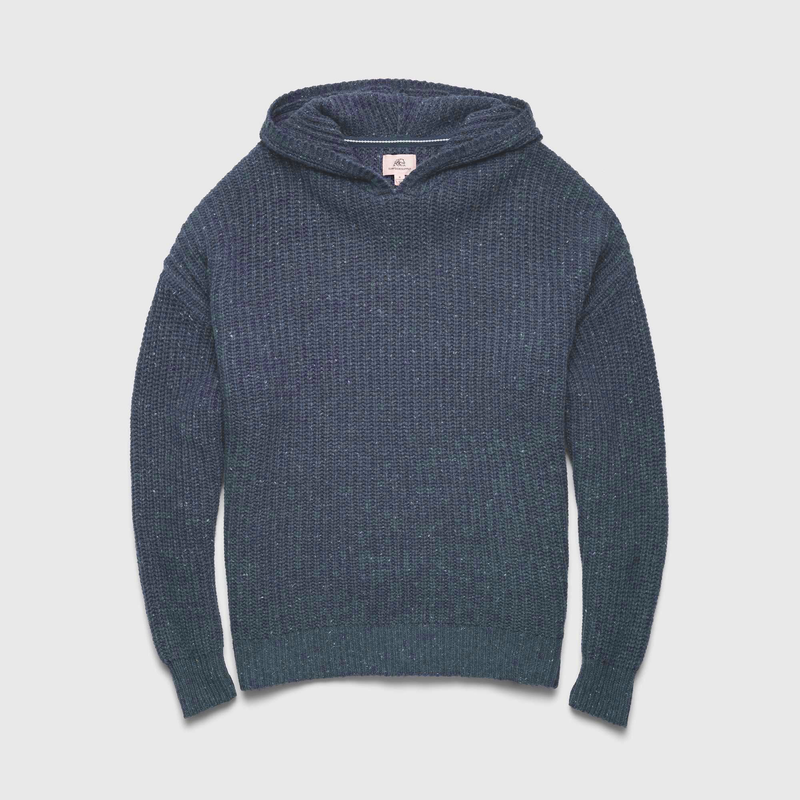 Stan Knit Hooded Sweater - Navy Heather