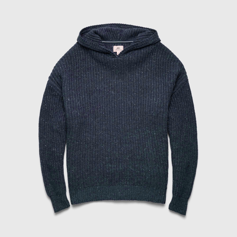 Stan Knit Hooded Sweater - Navy Heather