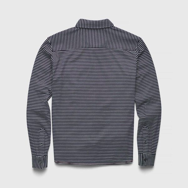 Brian Fleece Stripe Shirt - Navy Blazer