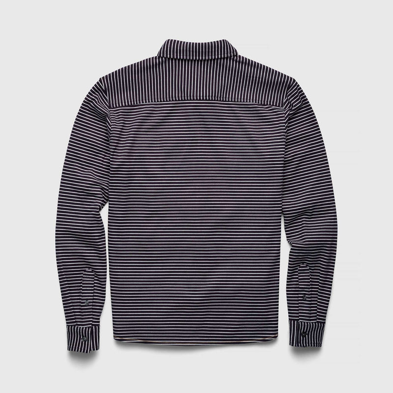 Brian Fleece Stripe Shirt - Navy Blazer