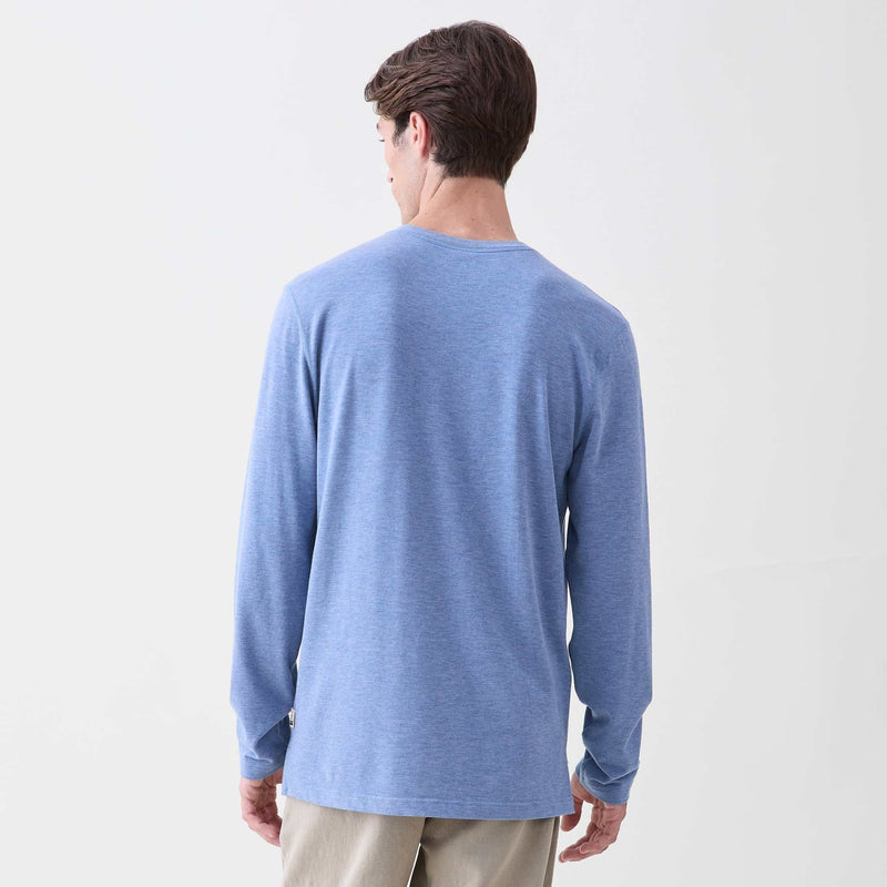 Sean Ultra Soft Classic Henley - Blue Heather