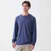 Sean Ultra Soft Classic Henley - Navy Heather