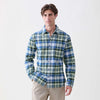 Brian Brushed Cotton Shirt - Green Combo