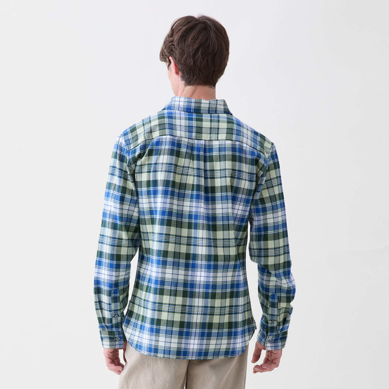 Brian Brushed Cotton Shirt - Green Combo