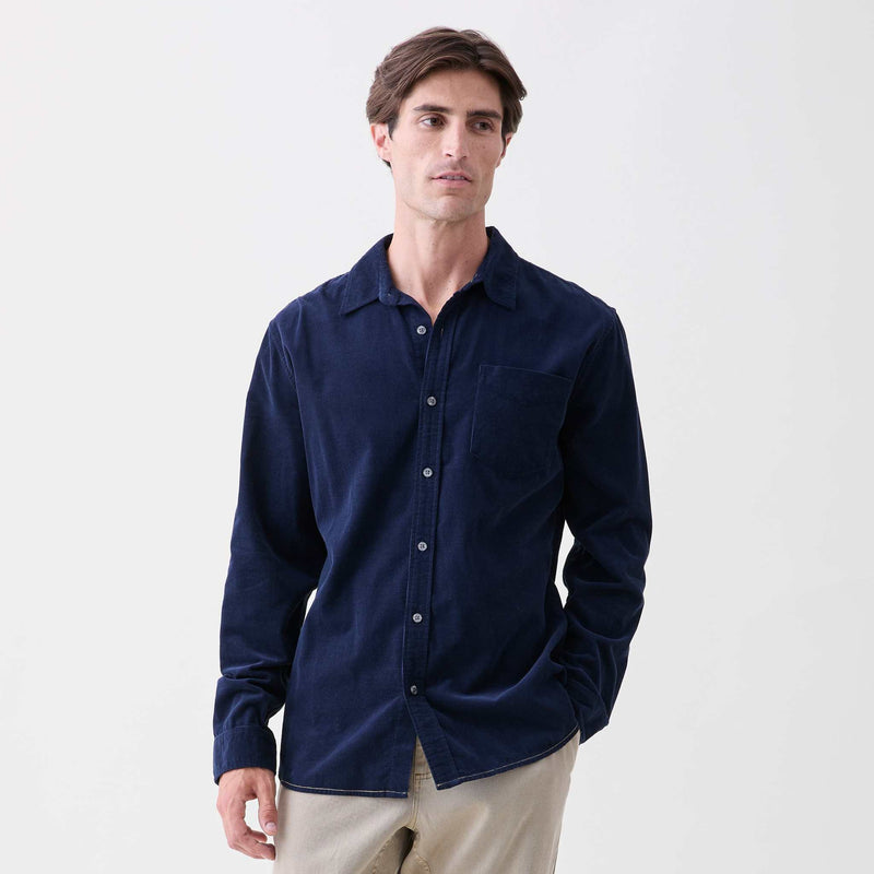 Brian Corduroy Shirt - Navy Blazer