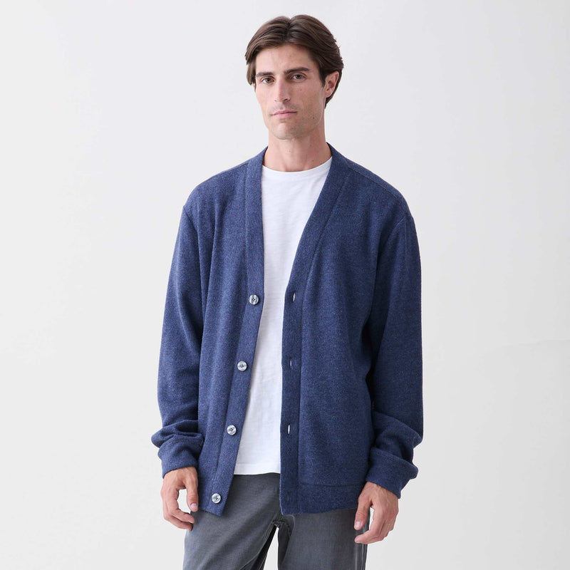 James Sweater Fleece Cardigan - Navy Heather