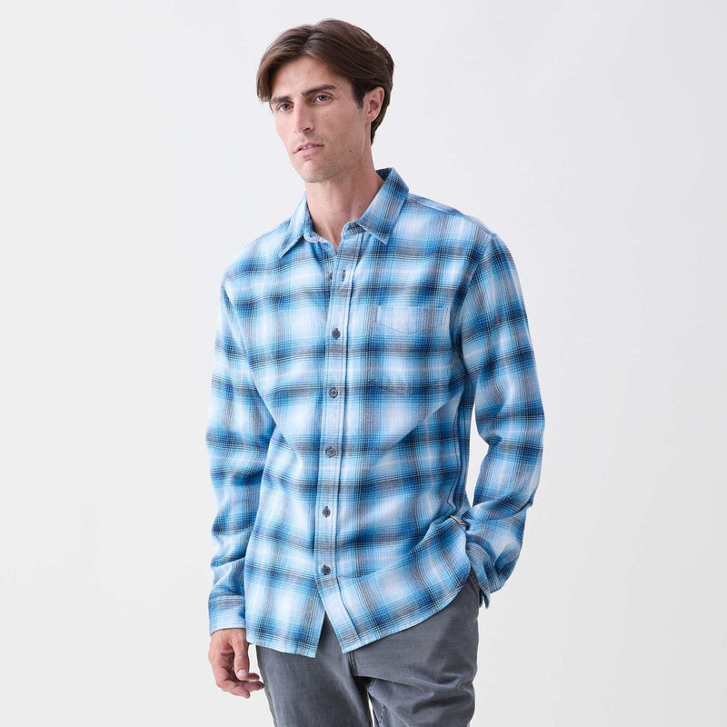 Brian Brushed Cotton Shirt - Blue Combo