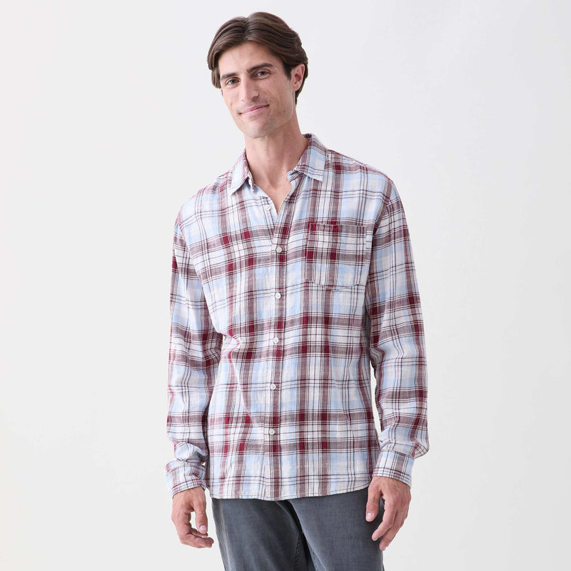 Brian Vintage Wash Plaid Shirt - Cabernet Combo