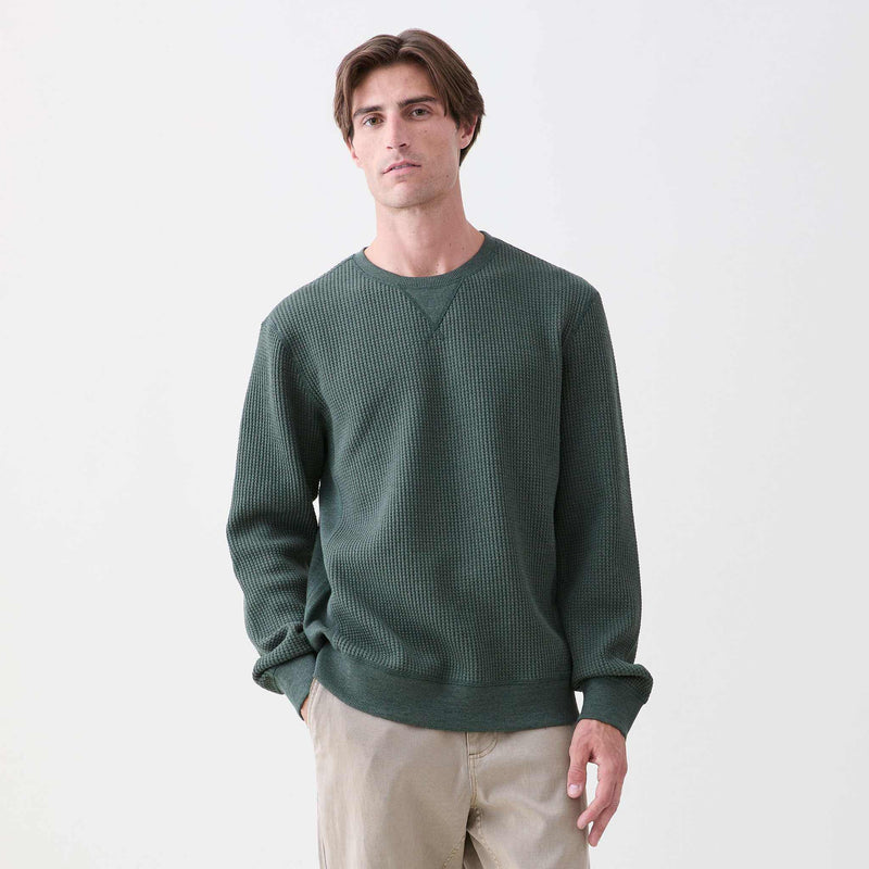 Butch Thermal Crewneck - Green Heather