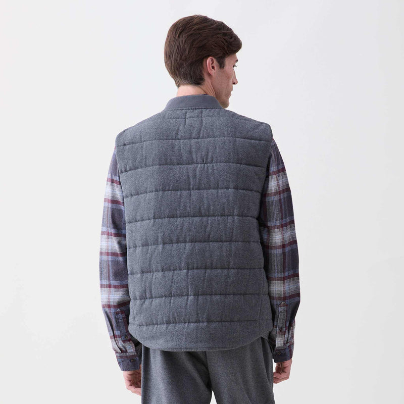 Cal Moleskin Quilted Vest - Charcoal Heather