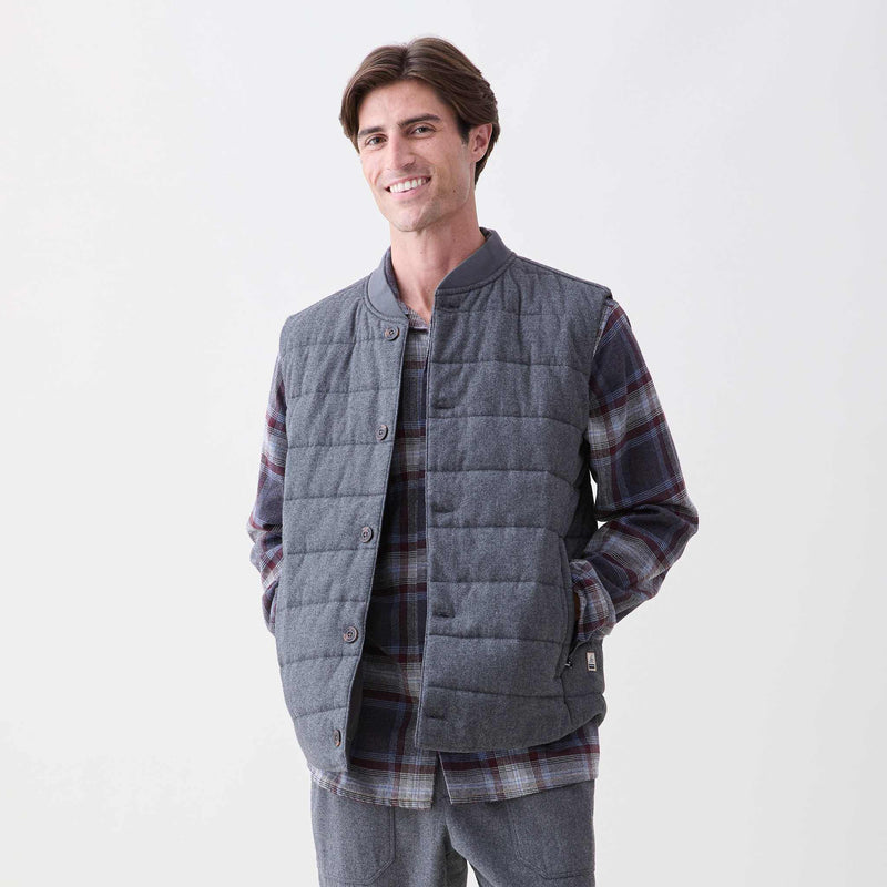 Cal Moleskin Quilted Vest - Charcoal Heather