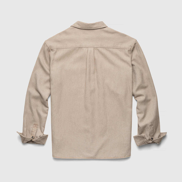 Dylan Brushed Twill Overshirt - Khaki