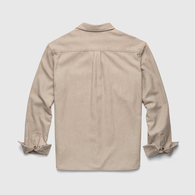 Dylan Brushed Twill Overshirt - Khaki