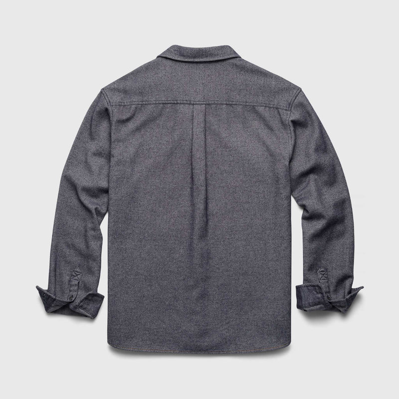 Dylan Brushed Twill Overshirt - Navy