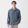 Dylan Brushed Twill Overshirt - Navy