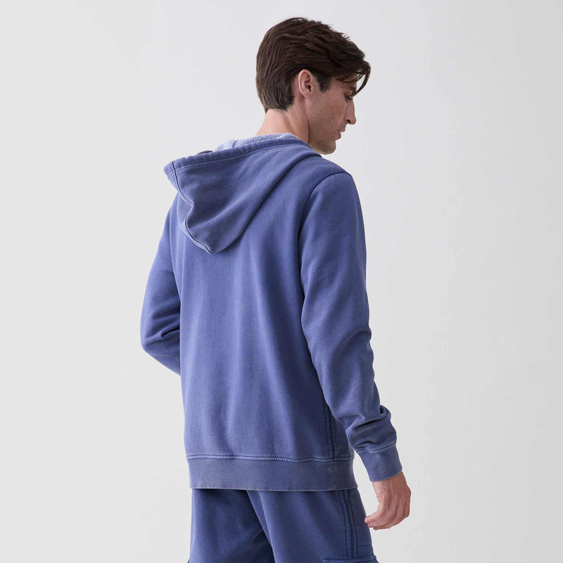 Johnny Vintage Wash Button Hoodie - Oceana Blue