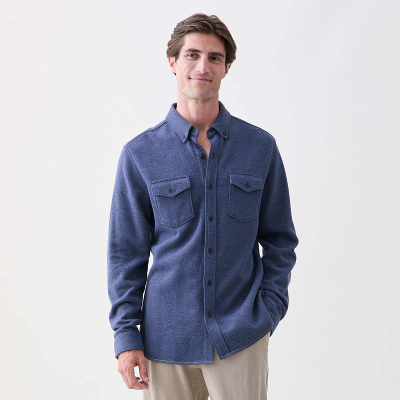 Rex Soft Knit Shirt - Navy Heather