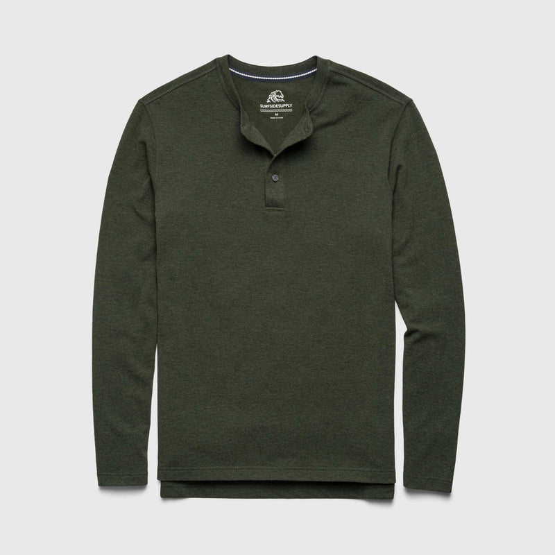 Sean Ultra Soft Classic Henley - Green Heather