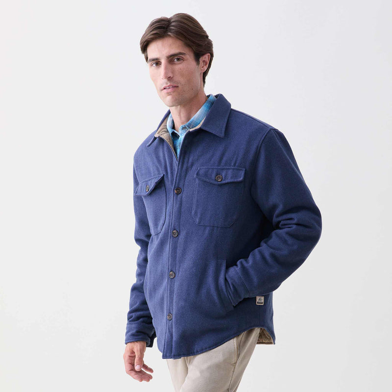 Skip Quilted Shirt Jacket - Navy Heather