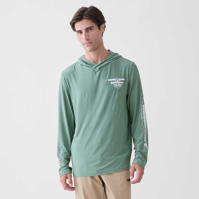 Tide UPF 50 Hoodie- Hedge Green