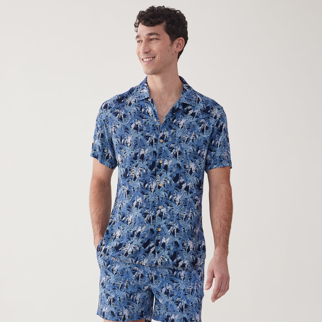 Billy Palm Tree Camp Shirt – Navy Blazer - Surfside Supply Co ...